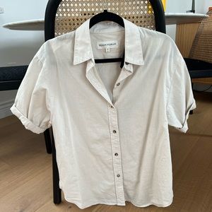 Aritzia Denim Forum The Jane Shirt cream size small